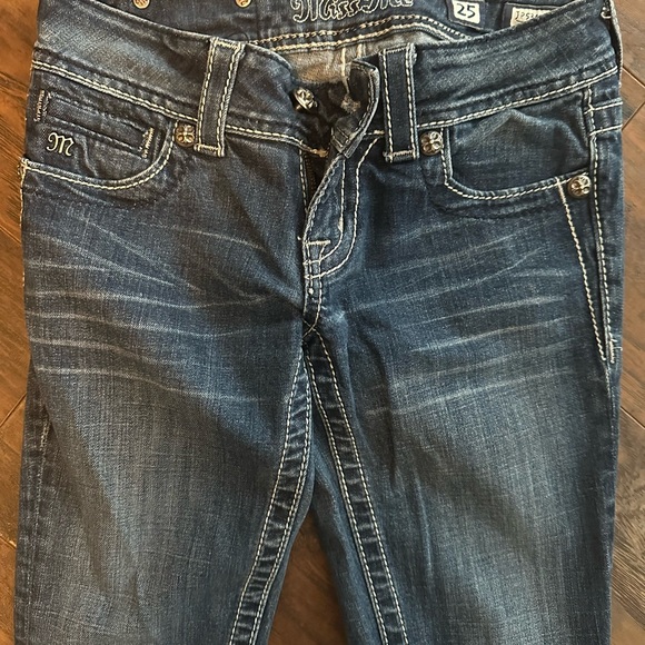 Miss Me Low Rise Rhinestone Western Bootcut Jeans JP5347B Size 25 - Picture 6 of 9